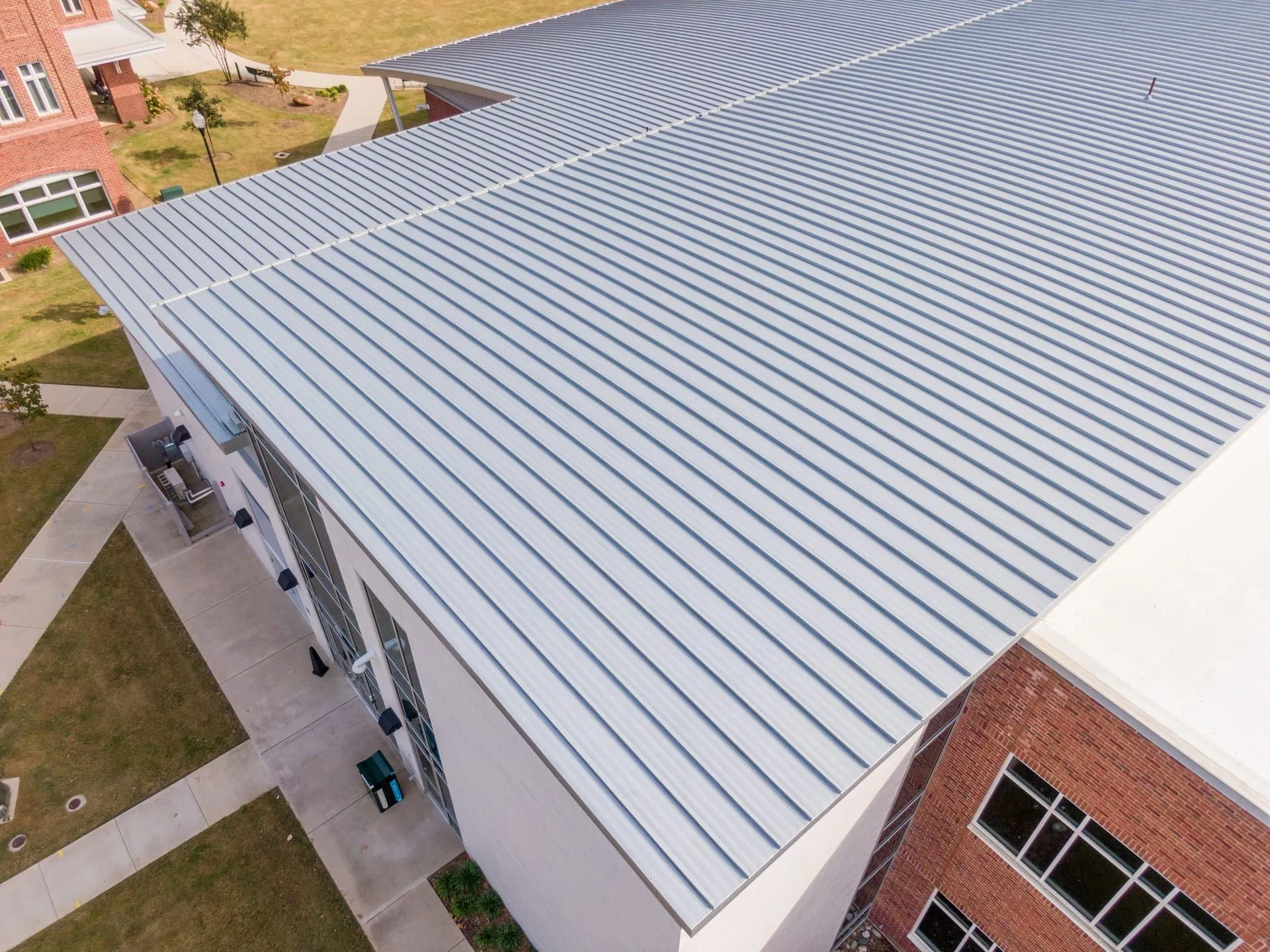 Standing seam metal roof installed on a residential home